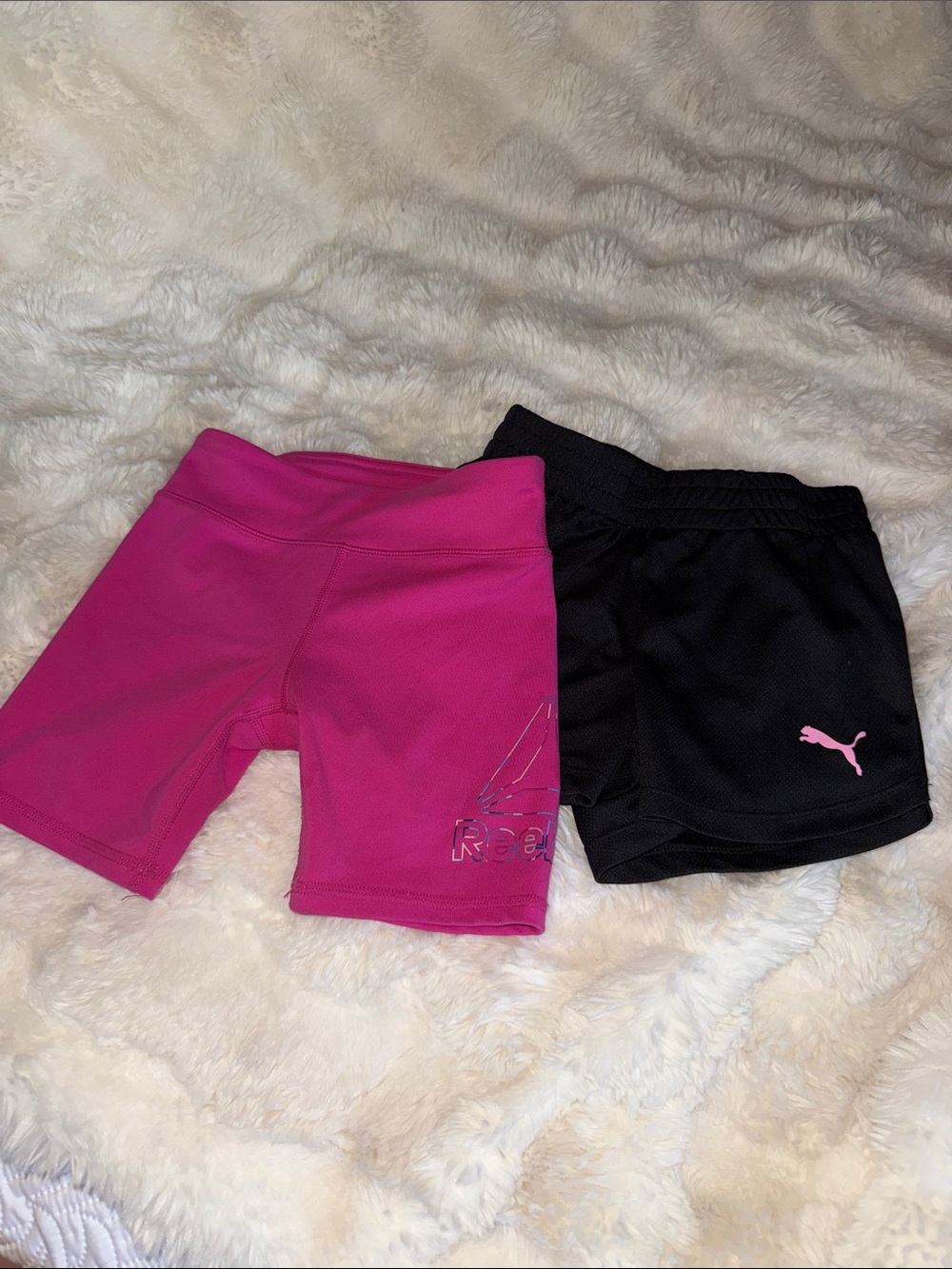 Reebok & Puma Kids Active Shorts size 6 Pink and Black